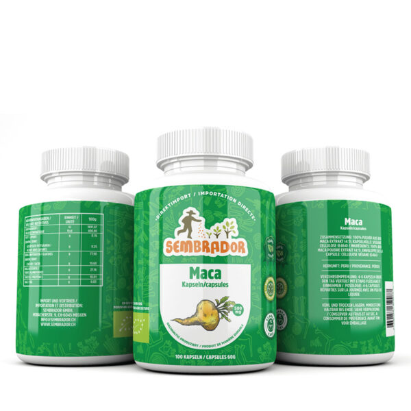 Maca capsules, fairtrade
