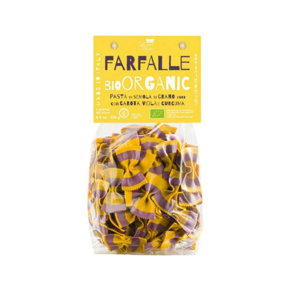 Farfalle au curcuma et à la carotte violette
